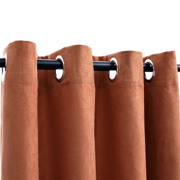 vidaXL Zatemnitvene zavese z obročki 2 kosa rjaste 140x175cm