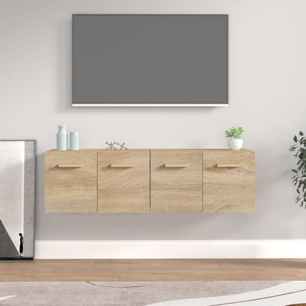 vidaXL Stenska omarica 2 kosa sonoma hrast 60x36,5x35 cm inžen. les