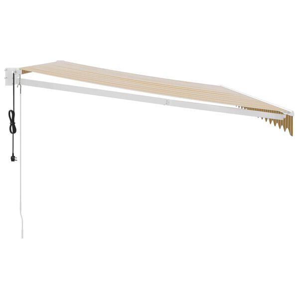 vidaXL Avtomatsko zložljiva tenda rumena in bela 5x3 m