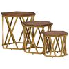 vidaXL Klubske mizice Rjava 55 x 55 x 50 cm Masiven les manga