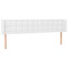 vidaXL Vzglavje z u&scaron;esi belo 203x16x78/88 cm umetno usnje