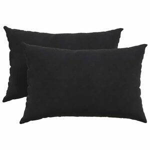 vidaXL Blazine za kavč 2 pcs Črna 60 x 40 cm Žametna tkanina