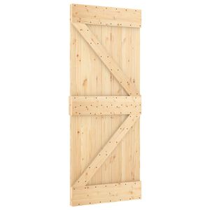 vidaXL Drsna vrata NARVIK Naravna in črna 70 x 210 cm (213,5 cm)