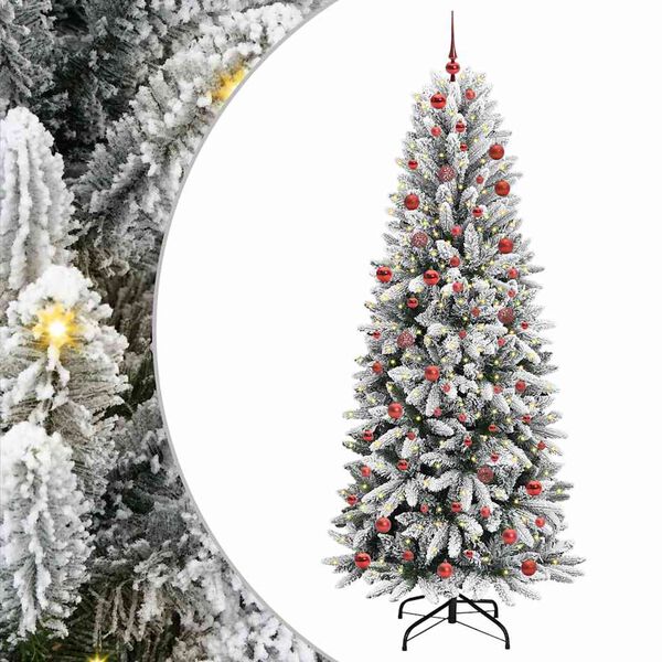 vidaXL Umestno božično drevo med 300 LED z stojalom Bela 210 cm