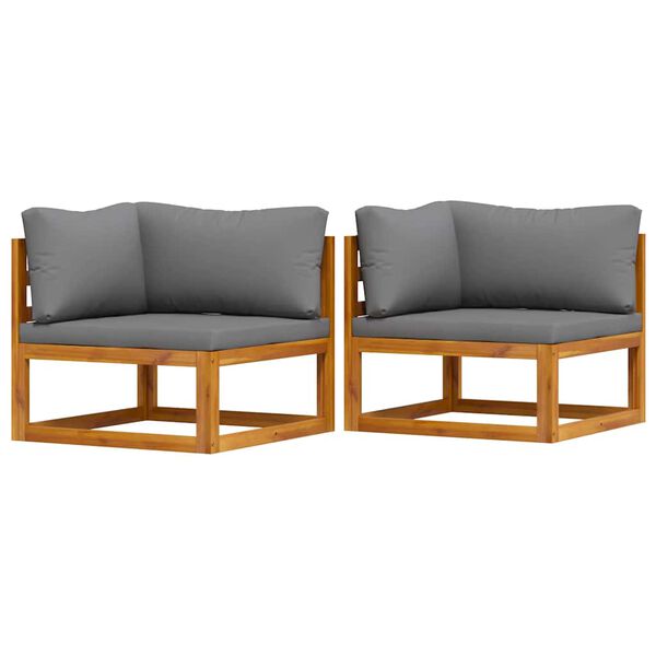 vidaXL Sekcijska kotna zofa 2 kosa z blazinami temno siva