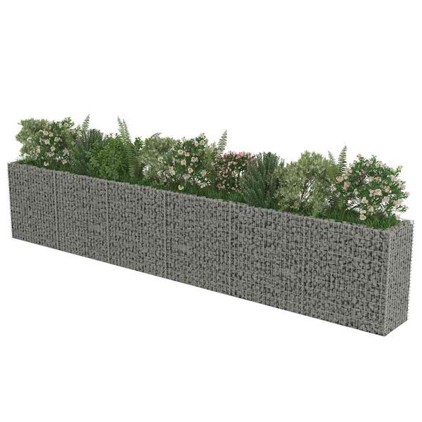 vidaXL Visoka greda gabion pocinkano jeklo 540x50x100 cm