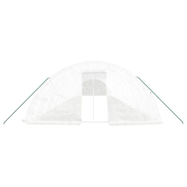 vidaXL Rastlinjak z jeklenim okvirjem bel 100 m&sup2; 20x5x2,3 m