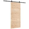 vidaXL Drsna vrata 100 x 208 cm Trdna borovina Naravna