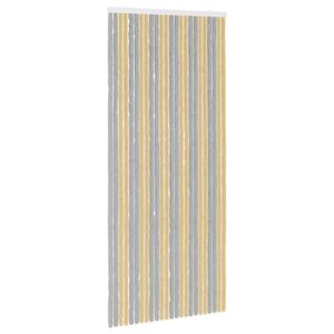 vidaXL Zaslon proti insektom Chenille Siva in bež 100 x 230 cm 100% PP