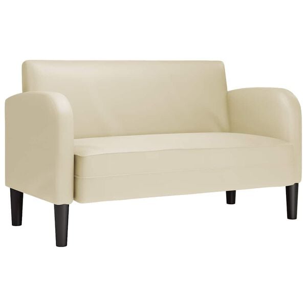 vidaXL Loveseat kavč krem 110 cm umetno usnje