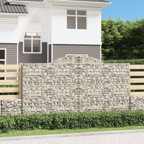 vidaXL Obokane gabion košare 2 kosa 300x50x160/180 cm pocinkano železo