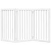 vidaXL Vrata za pse zložljiva 3 paneli bela 150 cm topolovina