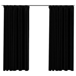 vidaXL Zatemnitvene zavese z obe&scaron;ali 2 kosa črne 140x175 cm