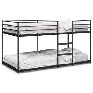 vidaXL Dvoposteljna postelja brez vzmetnice črna 75x190 cm jeklo