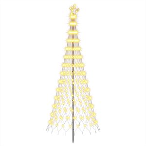 vidaXL LED božično drevesce EKENAS 250 cm 290 LED Toplo bela elezo