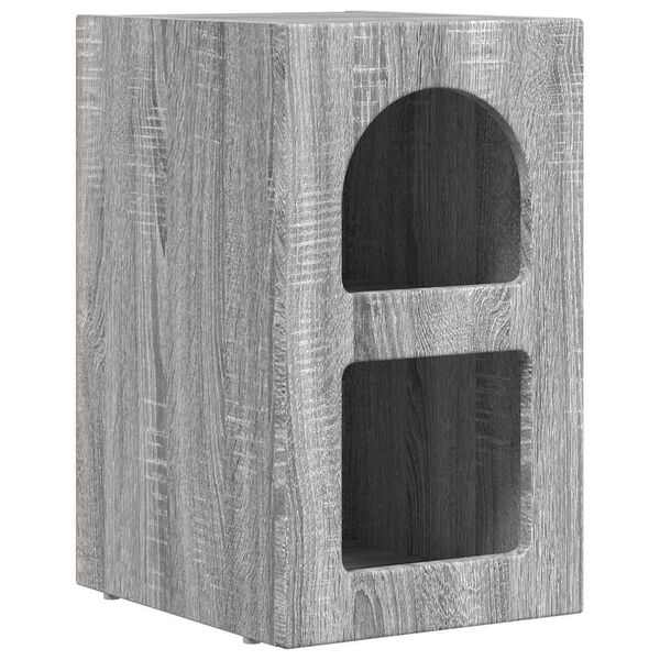 vidaXL Nočna omarica Siva Sonoma 29,5 x 33,5 x 50 cm Konstruiran les