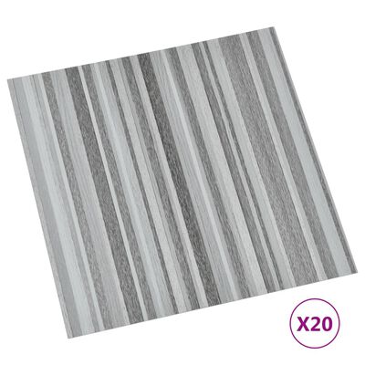 vidaXL Samolepilne talne plošče 20 kosov PVC 1,86 m² svetlo sive