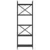 vidaXL Knjižna polica Črna Orehovina 56 x 34 x 171 cm Konstruiran les