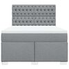 vidaXL Box spring postelja z vzmetnico svetlo siva 140x200 cm blago