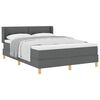 vidaXL Postelja z vzmetnico z vzglavjem Temno siva 200 x 160 cm blago