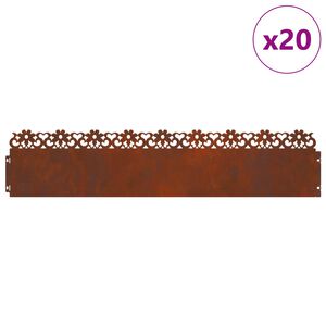 vidaXL Robniki za trato 20 pcs Rjav 103 x 0,05 x 22 cm