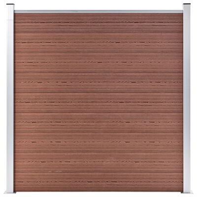 vidaXL WPC ograjni paneli 9 kvadratnih + 1 poševni 1657x186 cm rjavi