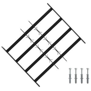 vidaXL Varnostna re&scaron;etka za okna z 4 prečkami 3 pcs 43-74 cm