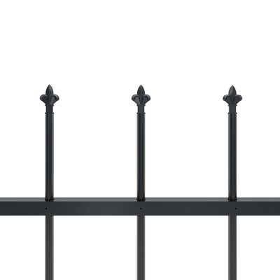 vidaXL Vrtna ograja s koničastimi vrhovi jeklo 13,6x0,8 m črna