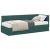 vidaXL Kotni okvir postelje z matrico 2 kos Temno zelena 80 x 200 cm