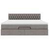 vidaXL Otomanski posteljni okvir z vzmetnico taupe 160x200 cm blago
