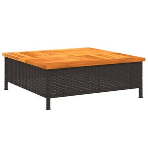 vidaXL Pokrov za podstavek za senčnik črn 70x70x25 cm ratan in akacija