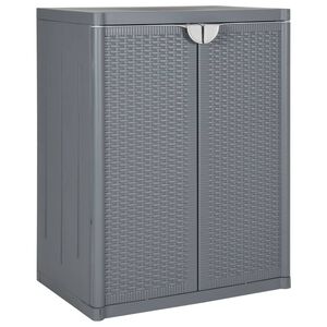 vidaXL Vrtna omara siva 65x45x88 cm PP ratan