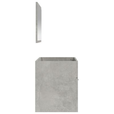 vidaXL Kopalniška omarica z ogledalom betonsko siv inženirski les