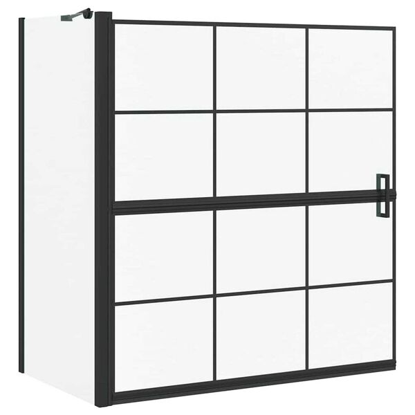 vidaXL Kopalna tu&scaron; zavesa Črna in prozorna 116 x 68 x 128 cm