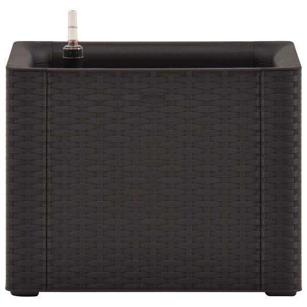 vidaXL Visoka greda z zalivalnim sistemom antracitna 43x43x33 cm