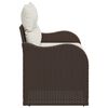 vidaXL Vrtni kavč z blazino Rjava 121 x 62 x 69cm poli ratan
