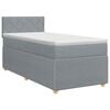 vidaXL Postelja boxspring z vzmetnico Svetlo siva 80 x 200 cm Blago