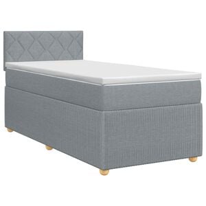 vidaXL Postelja boxspring z vzmetnico Svetlo siva 80 x 200 cm Blago