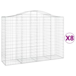 vidaXL Obokane gabion ko&scaron;are 8 kosov 200x50x140/160cm pocinkano železo