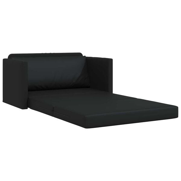 vidaXL Sofa postelja Črna 124 x 71 x 78 cm Umetno usnje