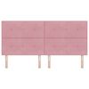 vidaXL LED glava postelje z LED lučmi Roza 200 cm Poliester