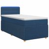vidaXL Postelja boxspring z vzmetnico Modra 100 x 200 cm Blago
