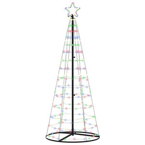 vidaXL LED božično drevesce EKENAS 250 cm 390 LED Večbarvno Jeklo