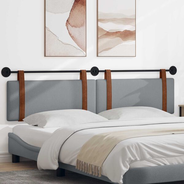 vidaXL Visoki naslon za glavo Svetlo siva 210 x 55 x 5 cm Antikni PU