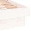 vidaXL LED posteljni okvir bel 160x200 cm trden les