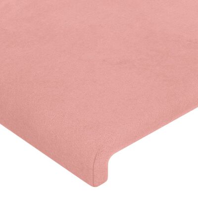 vidaXL LED posteljno vzglavje roza 183x16x118/128 cm žamet