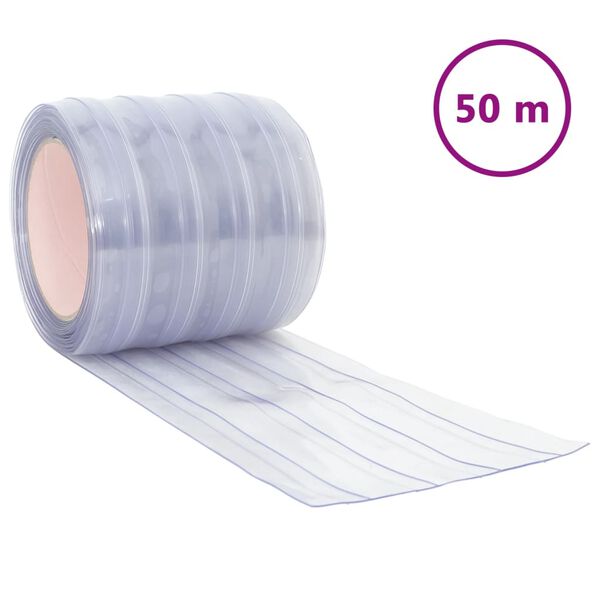 vidaXL Zavesa za vrata prozorna 200 mm x 1,6 mm 50 m PVC