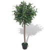 vidaXL Umetna rastlina lovorjevo drevo v loncu 120 cm zelene barve