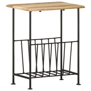 vidaXL Stojalo za revije 40x30x50 cm trden mangov les in jeklo