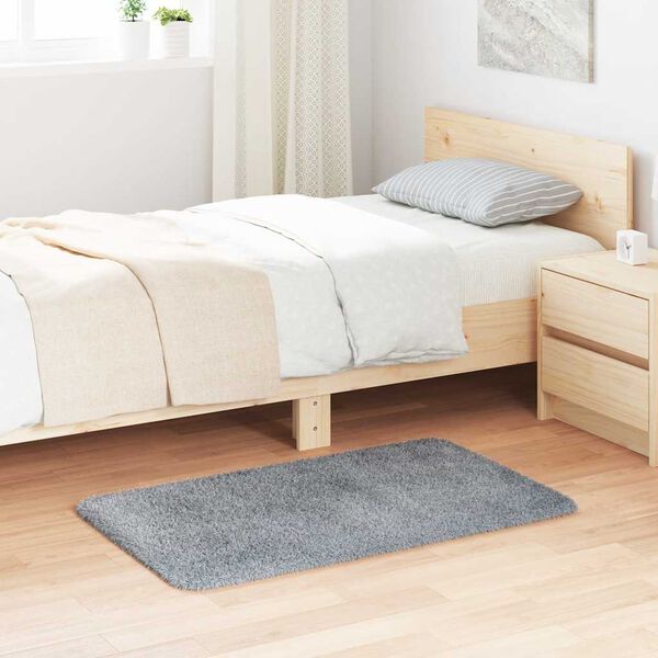 vidaXL Visoka ko&scaron;ata preproga NAVARRA svetlo siva 60x100 cm poliester